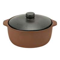 Maria Portugal Terracota Terra 17 oz. Gray Stoneware Casserole Dish with Lid by Arc Cardinal - 2/Case