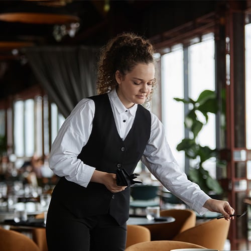 waitress in uniform